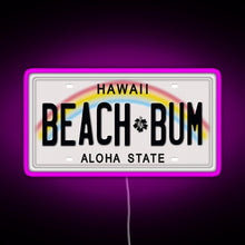 Load image into Gallery viewer, Hawaii License Plate RGB neon sign  pink