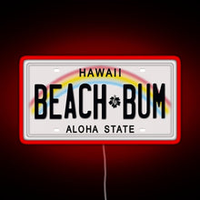 Load image into Gallery viewer, Hawaii License Plate RGB neon sign red