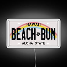 Load image into Gallery viewer, Hawaii License Plate RGB neon sign white 