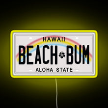 Load image into Gallery viewer, Hawaii License Plate RGB neon sign yellow