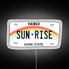 Load image into Gallery viewer, Hawaii Sunrise Licence Plate RGB neon sign white 