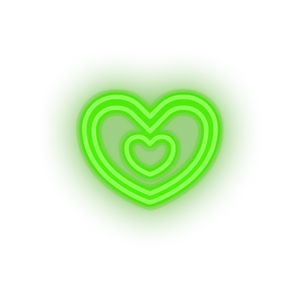 green heart led heart like love relationship romance shape valentine day neon factory