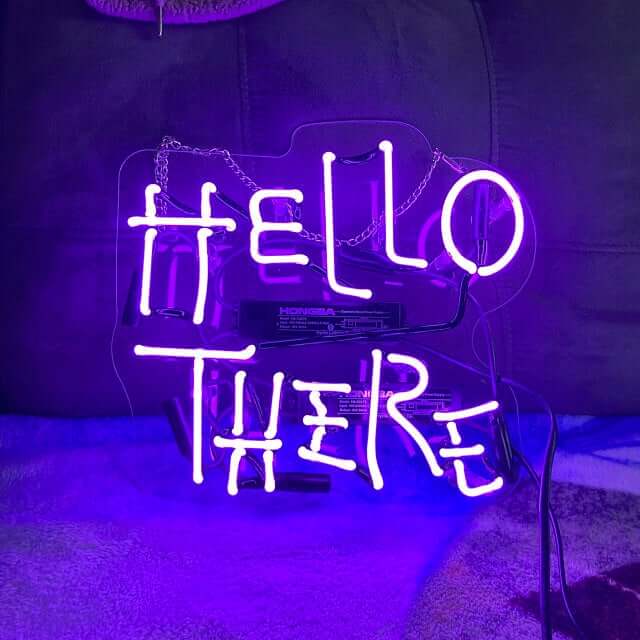 Hello there hell there neon sign
