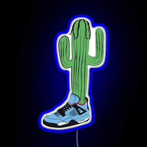 Hip Hop Cactus La Flame RGB neon sign blue