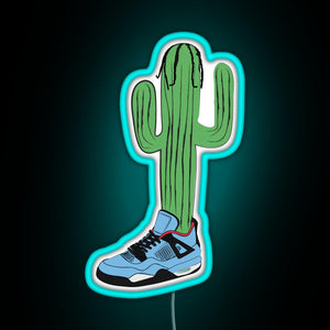 Hip Hop Cactus La Flame RGB neon sign lightblue 