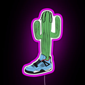 Hip Hop Cactus La Flame RGB neon sign  pink
