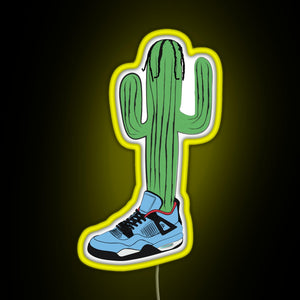 Hip Hop Cactus La Flame RGB neon sign yellow