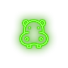 Load image into Gallery viewer, green hippopotamus led animal cartoon fauna herbivore hippo hippopotamus zoo neon factory
