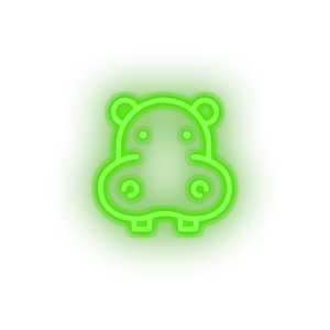 green hippopotamus led animal cartoon fauna herbivore hippo hippopotamus zoo neon factory