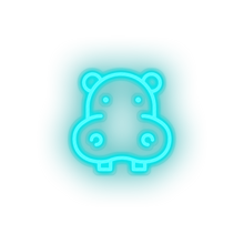 Load image into Gallery viewer, ice_blue hippopotamus led animal cartoon fauna herbivore hippo hippopotamus zoo neon factory
