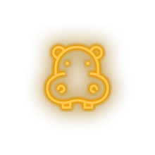 Load image into Gallery viewer, warm_white hippopotamus led animal cartoon fauna herbivore hippo hippopotamus zoo neon factory