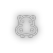 Load image into Gallery viewer, white hippopotamus led animal cartoon fauna herbivore hippo hippopotamus zoo neon factory