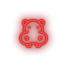 Load image into Gallery viewer, red hippopotamus led animal cartoon fauna herbivore hippo hippopotamus zoo neon factory