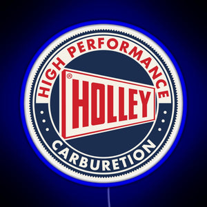 Holley High Performance Carburetion RGB neon sign blue