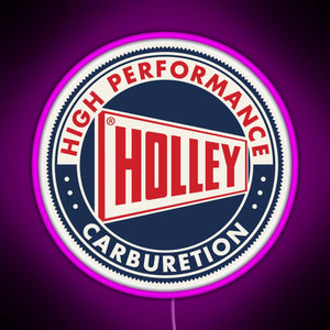 Holley High Performance Carburetion RGB neon sign  pink