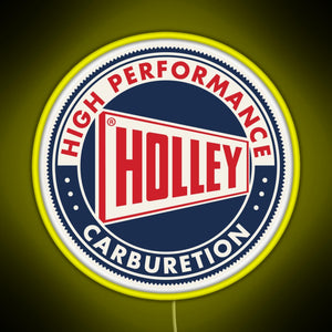 Holley High Performance Carburetion RGB neon sign yellow