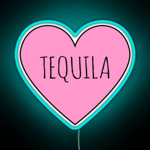 I Love Tequila RGB neon sign lightblue 
