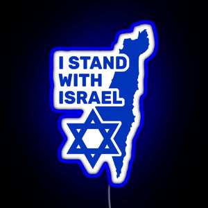 I Stand With Israel Show Your Support For Israel RGB neon sign blue