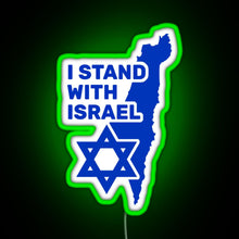 Load image into Gallery viewer, I Stand With Israel Show Your Support For Israel RGB neon sign green