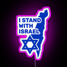 Load image into Gallery viewer, I Stand With Israel Show Your Support For Israel RGB neon sign  pink