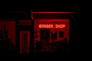 Barber shop hair salon neon sign