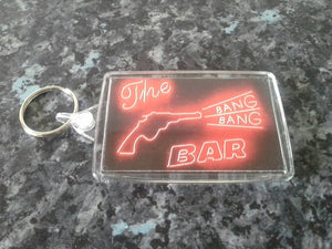 Twin Peaks Bang Bang Bar Jumbo Keyring. Neon Sign, Road House