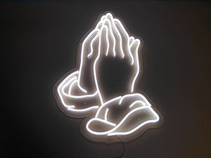 Hands Pray Light Neon Sign