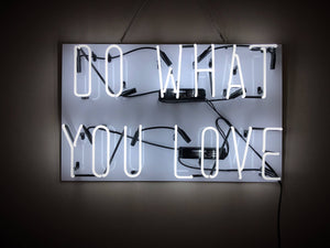 Real Glass Do What You Love Neon Sign 24"x15" Decor Art Fashion Style Wall Bedroom