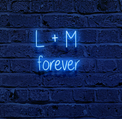Wedding Custom Led Neon Sign Forever and Any Two Letters