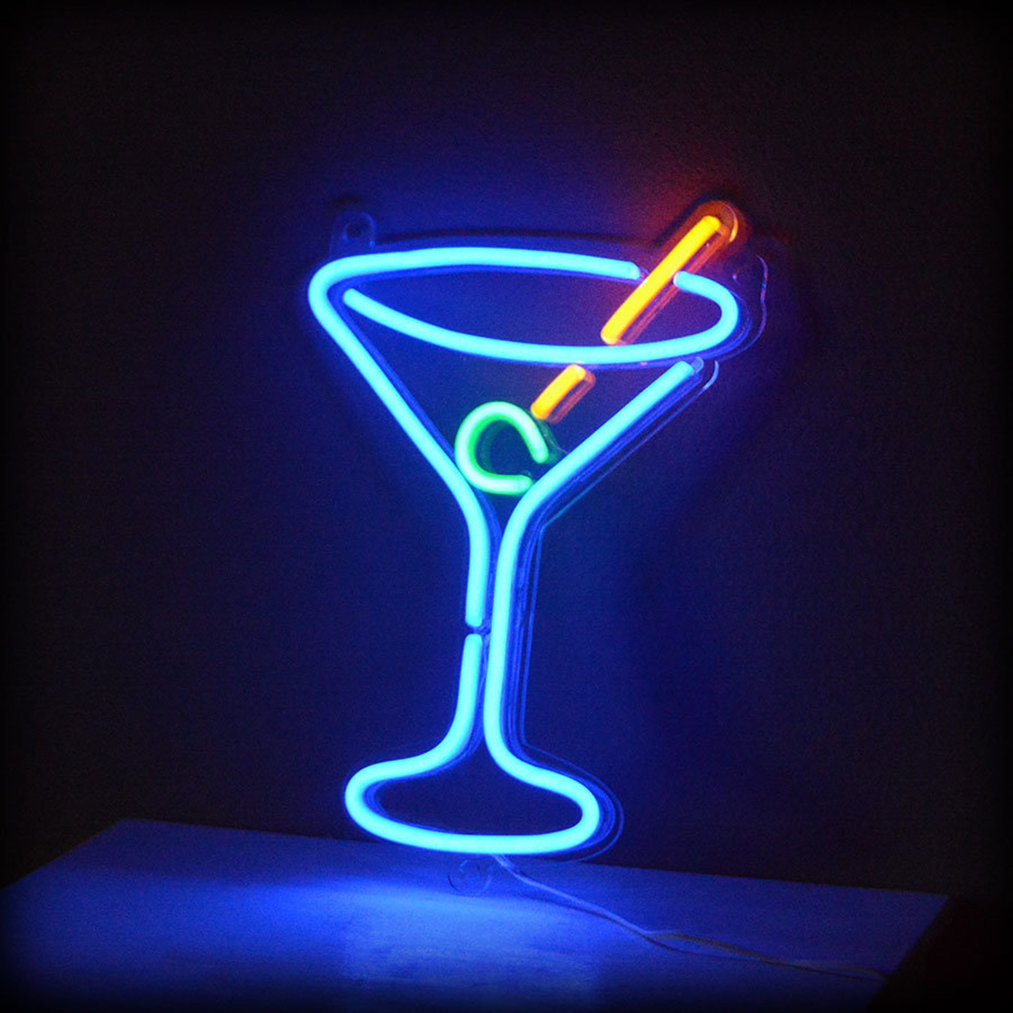 Martini Glass Bar Light, Personalized Free, LED Night Lamp, With Remot