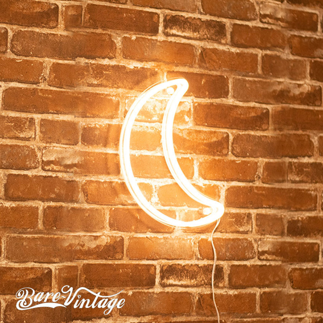 Moon LED Neon Bar Sign - Handmade Crescent Moon Neon Light - Custom Moon Sign - Custom Man Cave Sign - Dorm Decor - Bedroom Decor