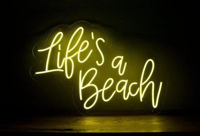 Life's a Beach Custom Neon Sign for Wedding, Office and Home