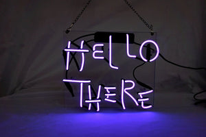 Handmade Real Glass 'Hello there' Room Decor LED Light Art Neon Sign