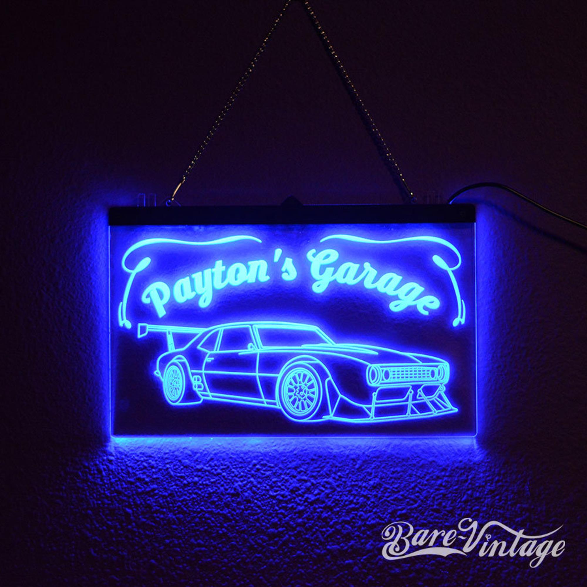 Custom LED Neon Car Sign - Custom garage sign - Personalized Car Sign