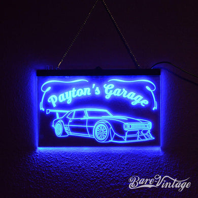 Custom LED Neon Car Sign - Custom garage sign - Personalized Car Sign - Neon Light - Custom Man Cave Sign - light up car sign