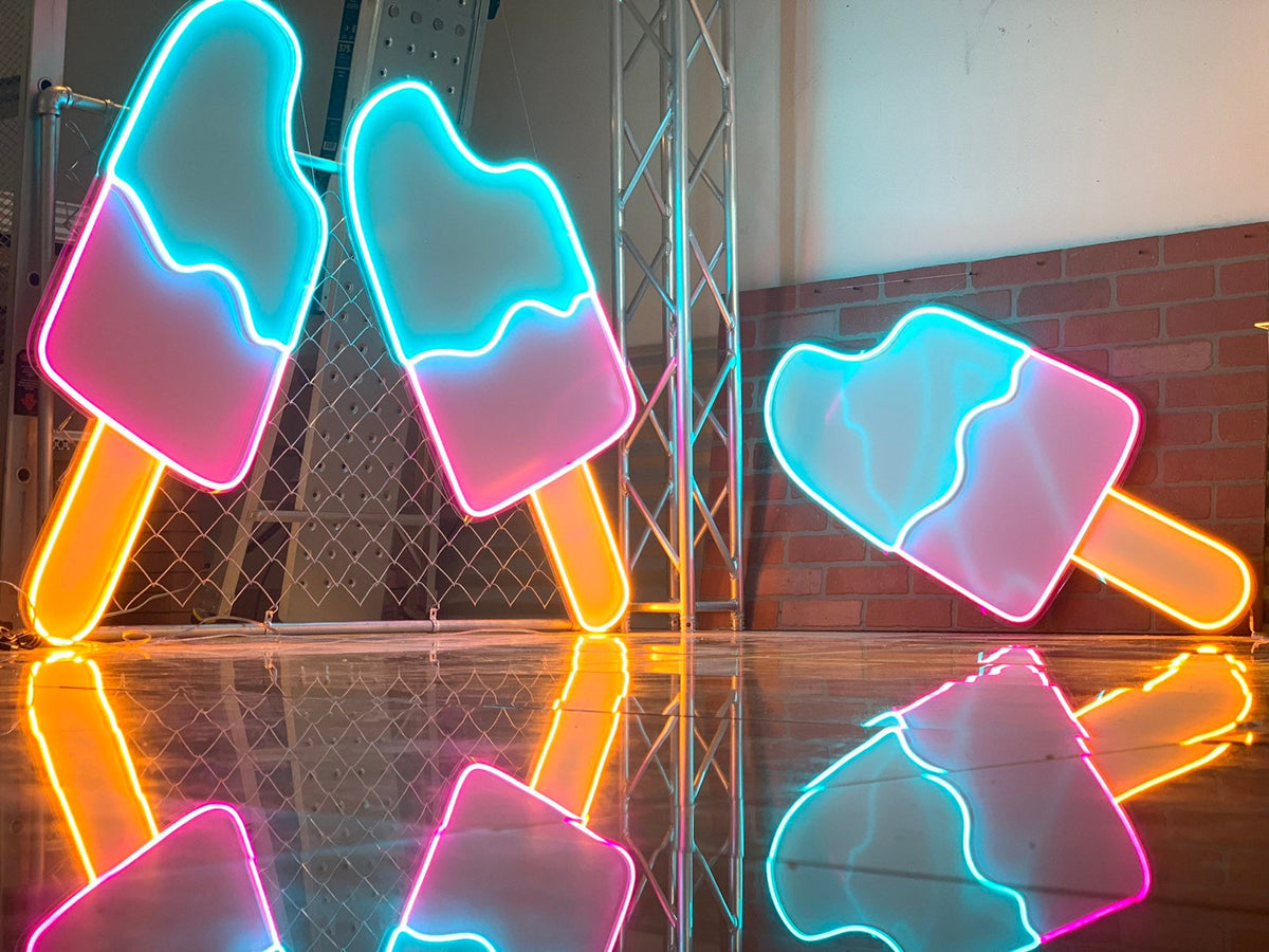 Ice Cream Led Neon Sign - Emoticon Food Neon Ice Cream,super Bowl, Com ...