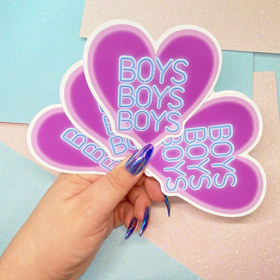 Boys Boys Boys Large Vinyl Neon Sign Sticker