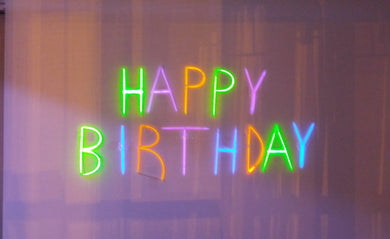 Happy Birthday Party Sign - Glowing Letters - Neon Light Kit - LED Neon Sign Lamp Background Night Light Happy Birthday Surprise Room Decor