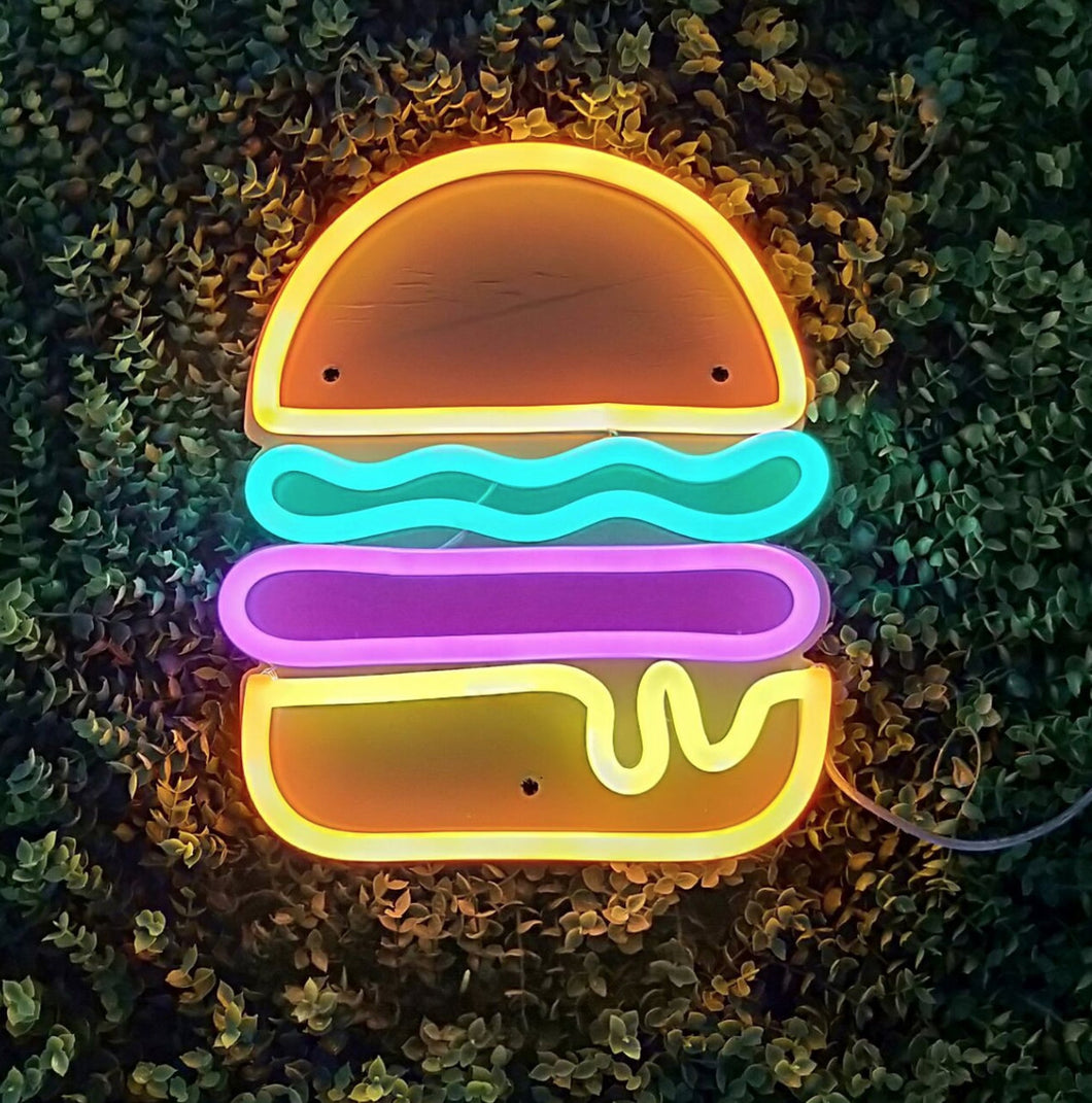 Mini Burger Neon Sign Emoji Light - Free worldwide shipping
