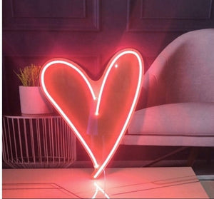 Custom Neon Sign "Heart" light for weddings, engagement parties, or events. Message to make any neon sign!  Free Shipping!