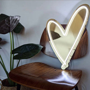 Gold-hearted Neon Sign