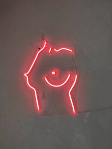 Neon sign lady chest boobs breast sexy tattoo style mancave LED Ledflex custom neon
