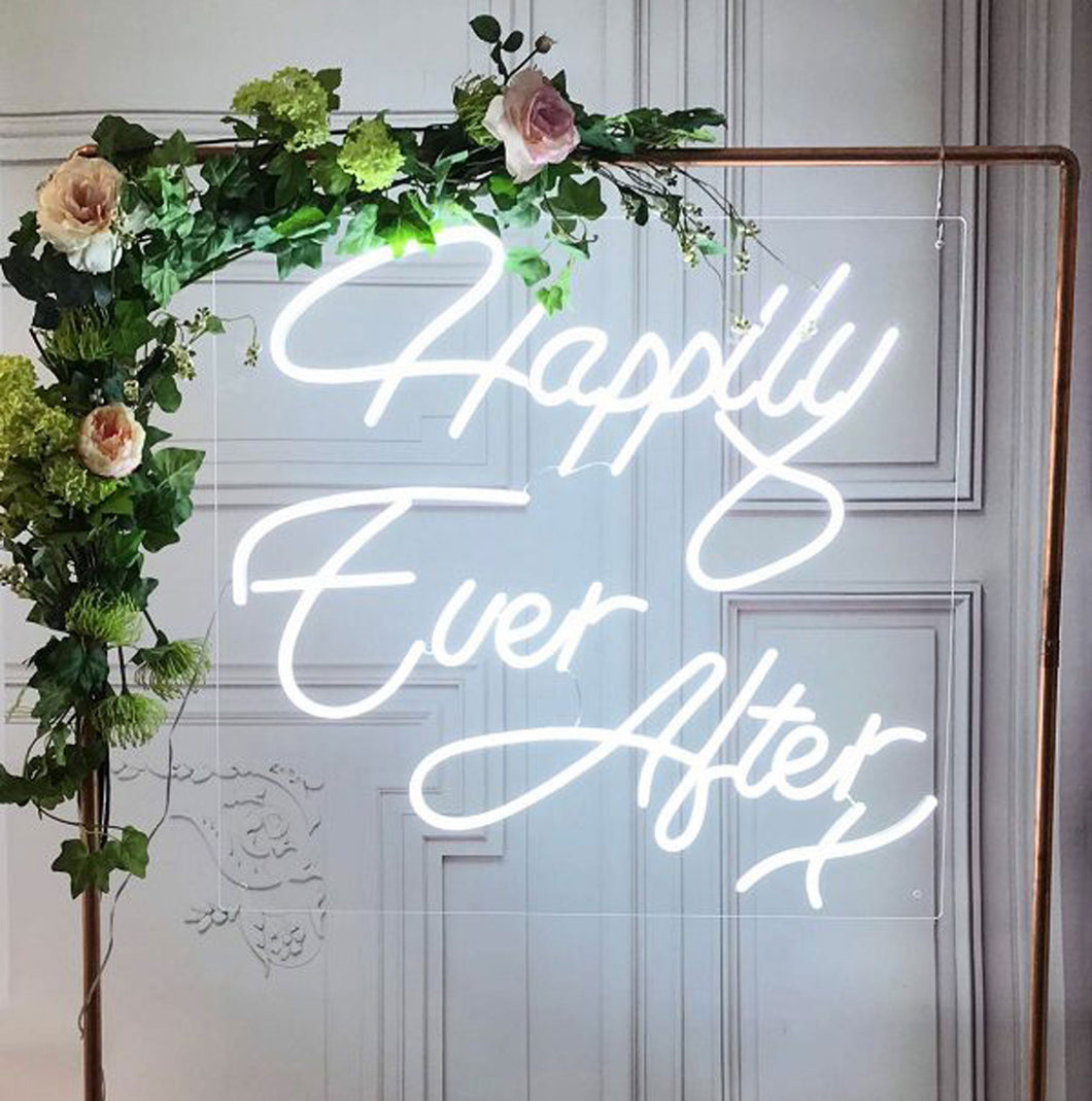 Happily Ever After x Neon Sign LED Neon Light Wedding Party Bride Shower Home Room Decor Wall Hanging
