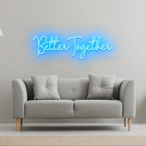 Better Together Neon, Wedding Party Quote Decorations, Colorful Light Up Decor, Stylish Wedding, Photobooth Backdrop, Custom Wedding Sign