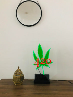 420 weed leaf- customised neon sign