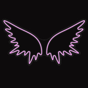 Custom Neon Sign "Angel Wings" light for weddings, engagement parties, or events. Message to make any neon sign!  Free Shipping!