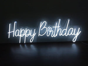 Custom Neon Sign "Happy Birthday" light for weddings, engagement parties, or events. Message to make any neon sign!  Free Shipping!