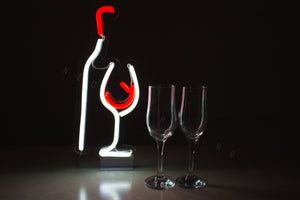 Wine bottle nekn sign