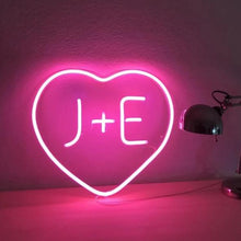 Load image into Gallery viewer, Heart neon Sign with Initials