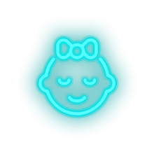 Load image into Gallery viewer, ice_blue infant family children bow child girl kid baby led neon factory